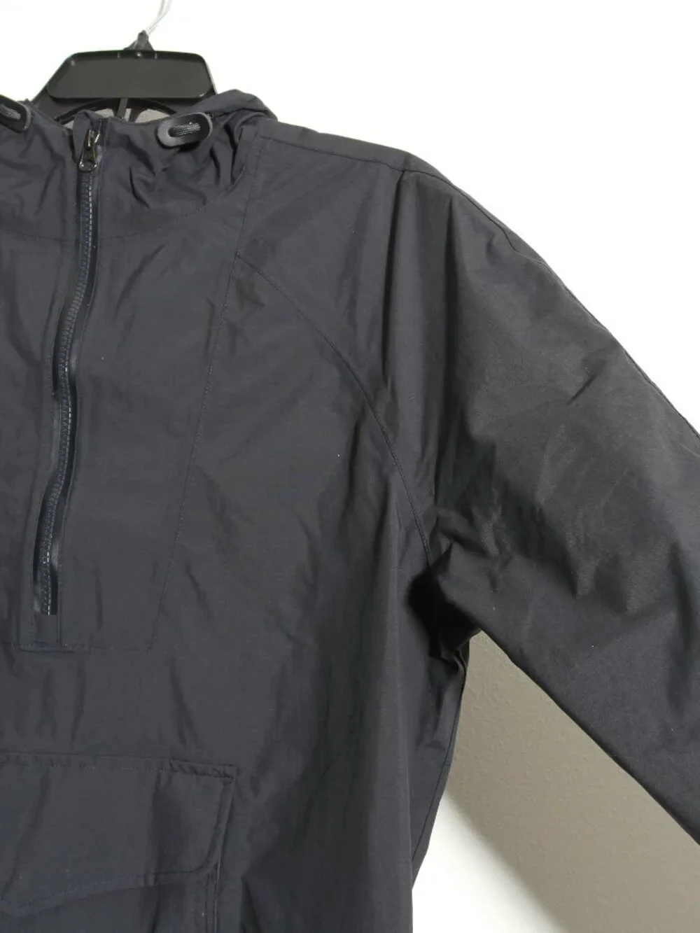 Taylor Stitch The Powder Jacket Anorak Half Zip Black Hooded Nylon Sz 40 Medium